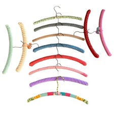 12 Vintage Wood Crochet Clothes Hangers cottage core country no slip