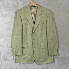 Brooks Brothers Blazer Jacket Sport Coat Mens 41 Long Windowpane Tan Wool USA