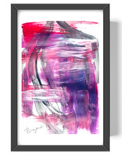 Guajardo Art Original Acrylic 9X6 Abstract Amethyst Energy Painting