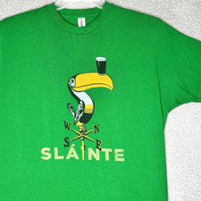 Guinness Stout Toucan Slante T Shirt - Adult Unisex Medium - Green - READ BELOW