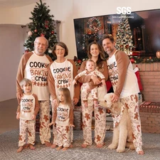 New Christmas Pajamas Matching Sets for Family Xmas Pjs Cookie loose Sleepwear