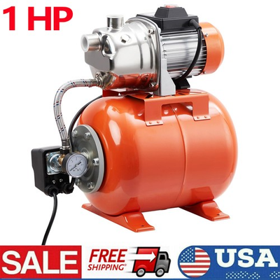 #ad 1Hp Shallow Well Pump w Pressure Tank 115V Stainless Steel Irrigation Pump US $140.99