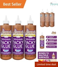 3 Pack Craft Glue Tacky Clear Liquid Adhesive Non Toxic Strong All-Purpose