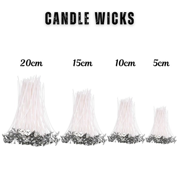 MECHAS DE VELA PRE ENCERADAS CON SOPORTES PESTAÑAS LARGAS PARA HACER VELAS ARTESANALES UK