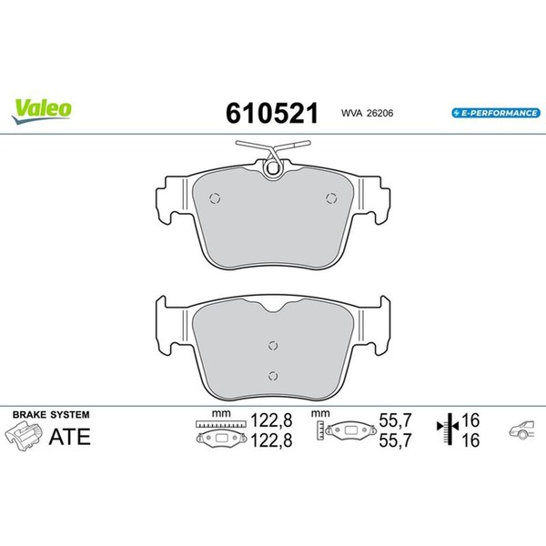 Valeo BremsbelÄGe Satz Hinten Passend FüR Audi A3 Cupra Formentor Leon Terramar-image