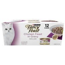 Fancy Feast Grilled Kitten Food, Wet Cat Food, Chicken Feast in Gravy,3 oz Cans