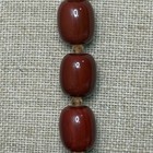 VTG LARGE HEAVY Cherry Amber Bakelite Faturan Barrel Beaded Necklace 34” 162g — photo 4