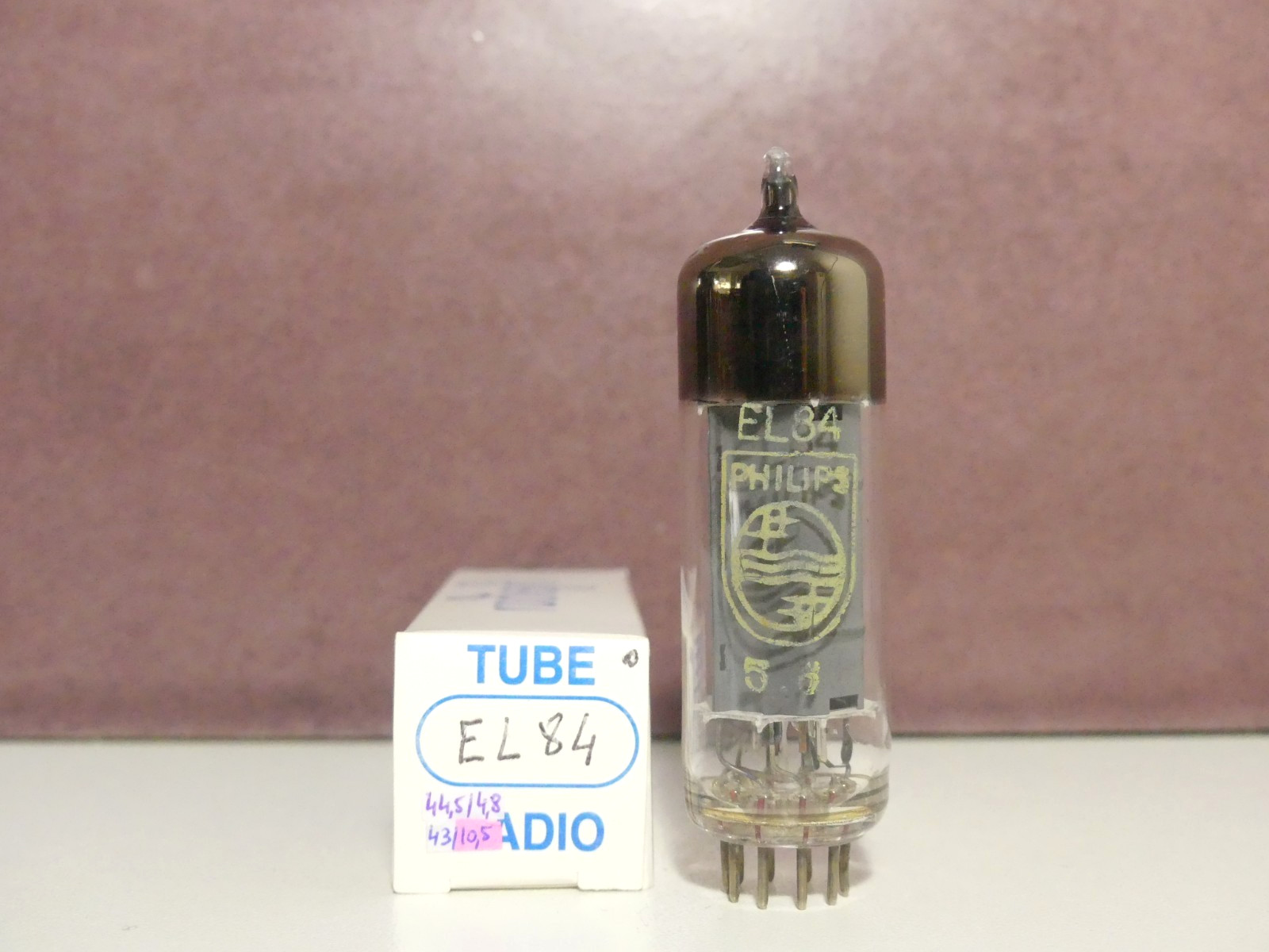 Tube EL84 6BQ5 Philips bq 1955 structure D-Getter sans trou pour amplificateur