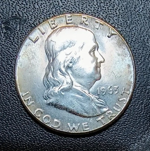 1963 Franklin 90% Silver Half Dollar AU/BU #2