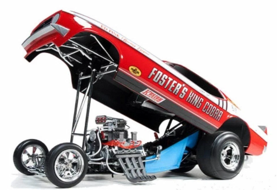 FOSTER KING COBRA FORD MUSTANG FUNNY CAR 1:18 AUTO WORLD LEGENDS OF QUARTER MILE - Image 2 of 4