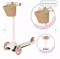 EVO Mini Cruiser 3 Wheel Scooter with Basket - Pink Pastel