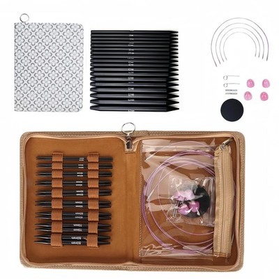 32-teiliges Rundstricknadeln Set 3-6 mm austauschbares ergonomisches Etui