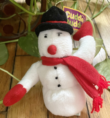 Cuddle Buddies Beanie Plush Snowman Limited edition Toy Christmas ornament 1997