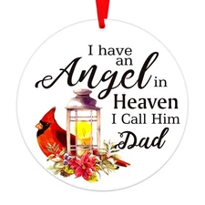 PETCEE Memorial Christmas Ornament for Dad in Heaven - Memory of Loved One Tr...
