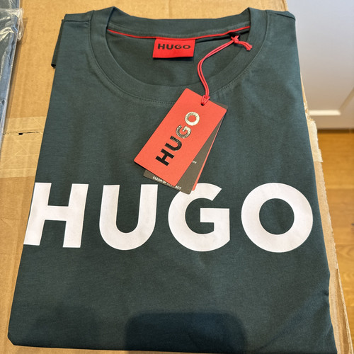 HUGO MENS DULIVIO TEE GREN WITH WHITE PRINT SIZE XXL 100%GENUINE BNWT RRP £40 - Picture 1 of 6