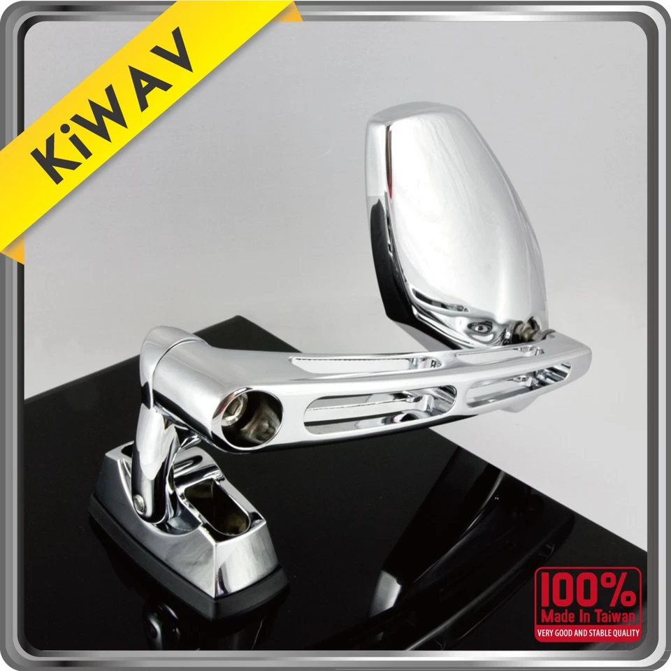 Espejos retrovisores cromados aluminio se adapta a GSX SV ZX CBR moto deportiva altamente ajustable ε Foto 3 de 4