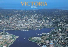 Victoria Canada Birds Eye view Vintage Postcard