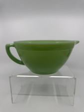 Vtg Fire King Jadeite Green Batter Bowl Banded Mixing W Spout & Handle READ