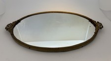Vintage Regency Oval Vanity Mirror Tray Ornat...