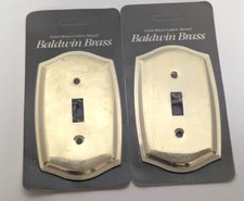 2 Baldwin Brass 4756-030-CD Single Switch Plate Cover Polished Brass Finish NOS