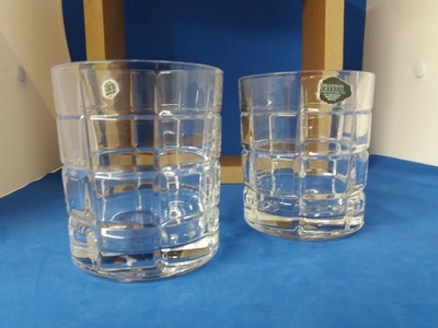 PAAR SHANNON KRISTALL ''ABERDEEN'' DOPPEL ALTMODISCHE WHISKYBECHER # 2