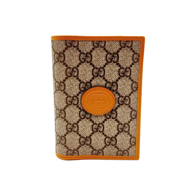 GUCCI Canvas and Leather combined Passport bag for Man Orange