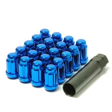 41885U Muteki Chrome Blue 12 x 1.25 Closed End Spline Drive Lug Nut Set w/ Key