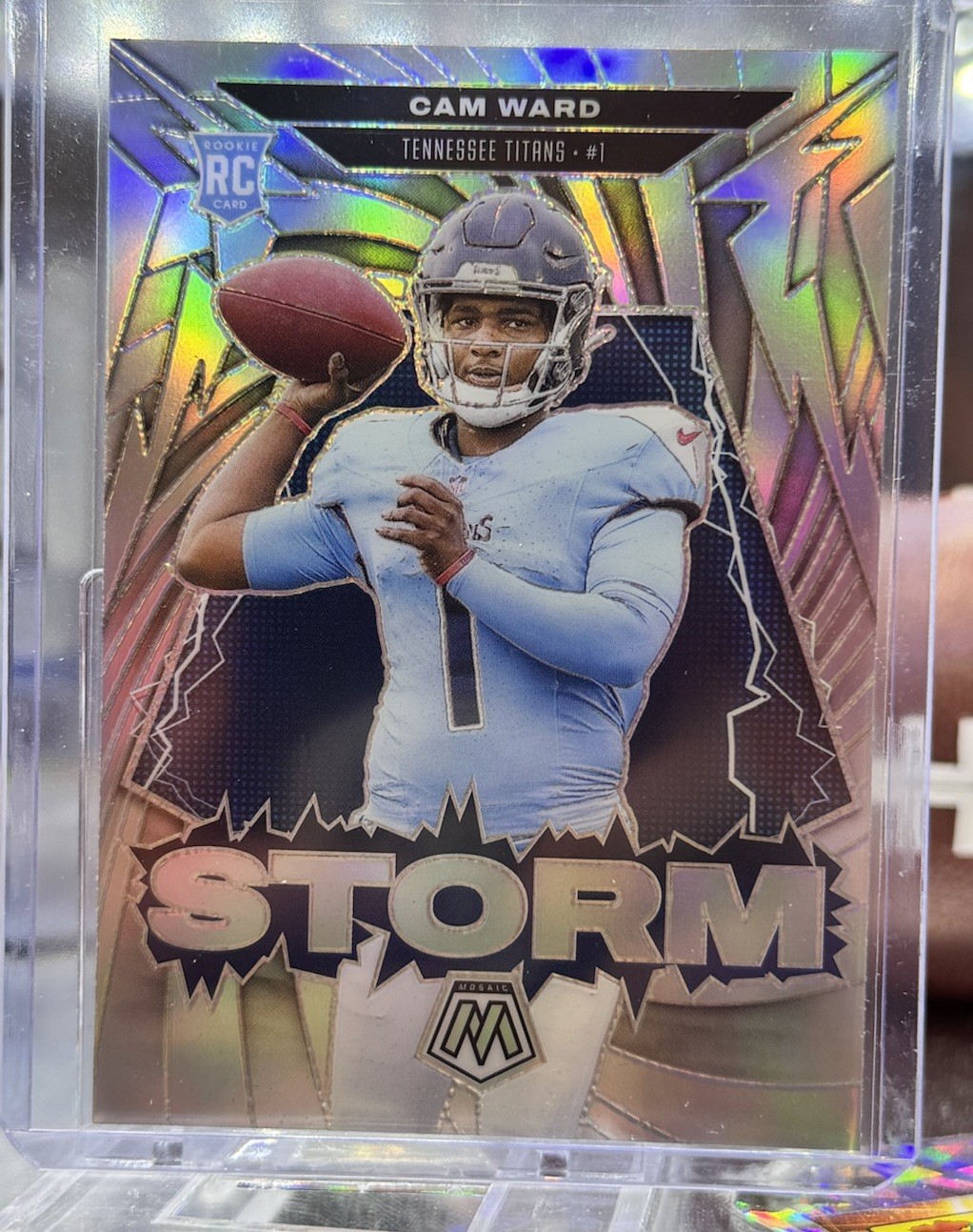 2025 Panini Mosaic #2 Cam Ward STORM Silver Prizm Rookie RC Titans