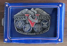 1988 - WW II / World War 2 veteran and proud of it Belt Buckle In Box
