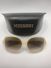 Missoni Women's Sunglasses made in Italy Biege/ Gold Metal/Plastic Frame Case