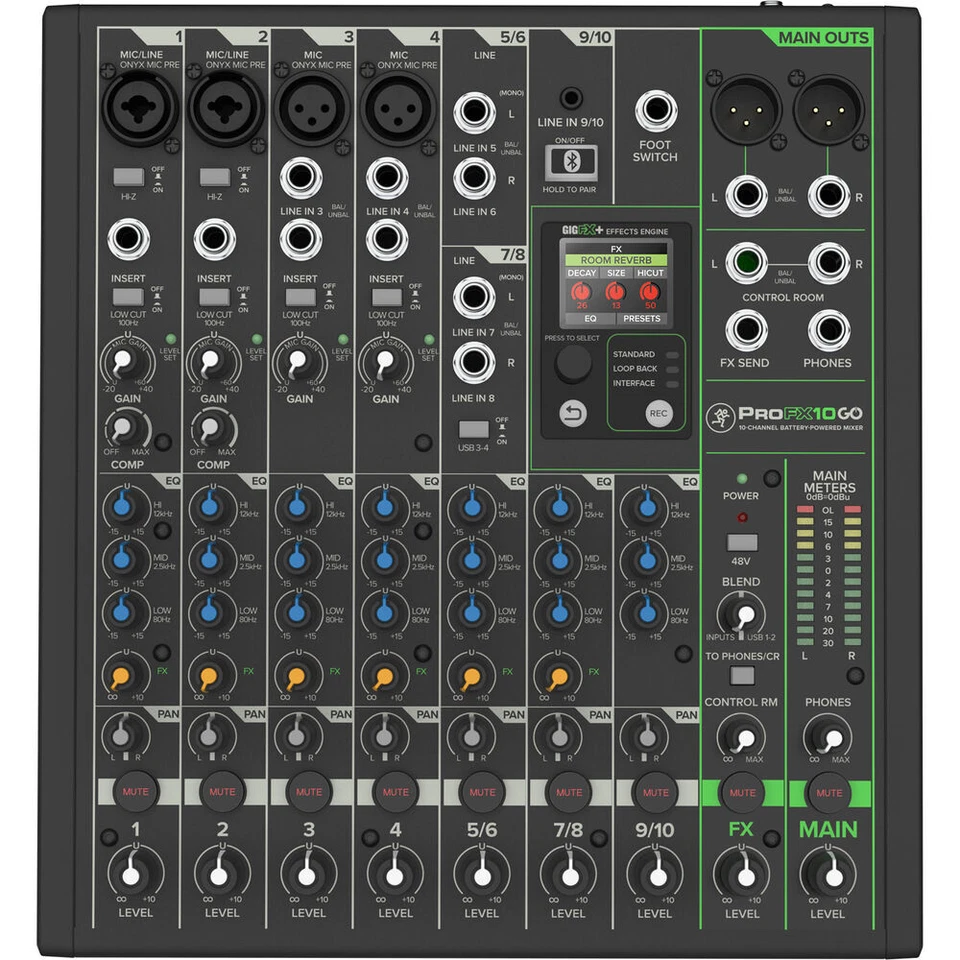 Mackie ProFX10 GO Battery-Powered 10-Channel Analog Audio Mixer With Bluetooth - Image 4 of 4