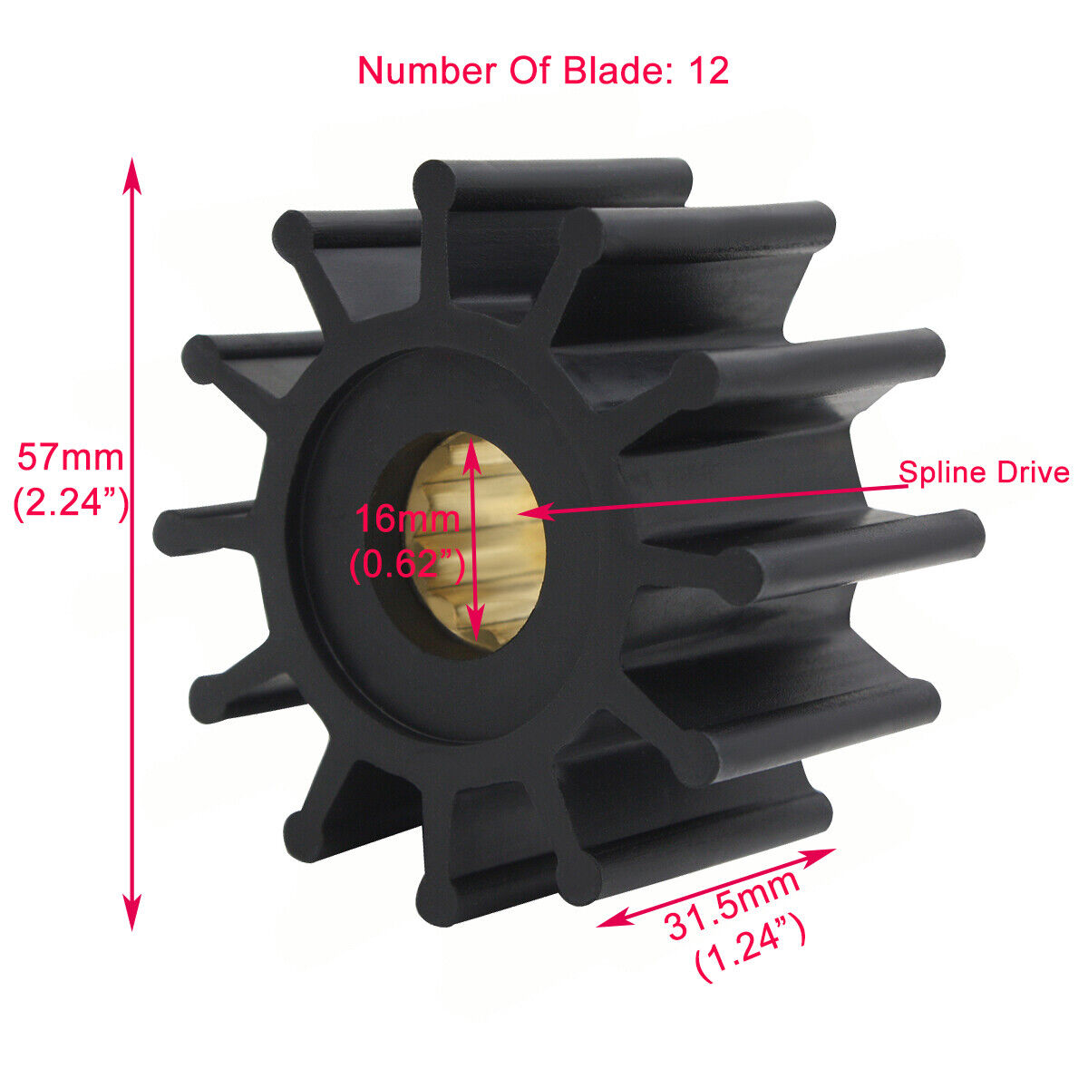 Volvo Penta Impeller 825940 860203 3855546 3858256 3862281 Volvo Penta Impeller 825940 860203 3855546 3858256 3862281