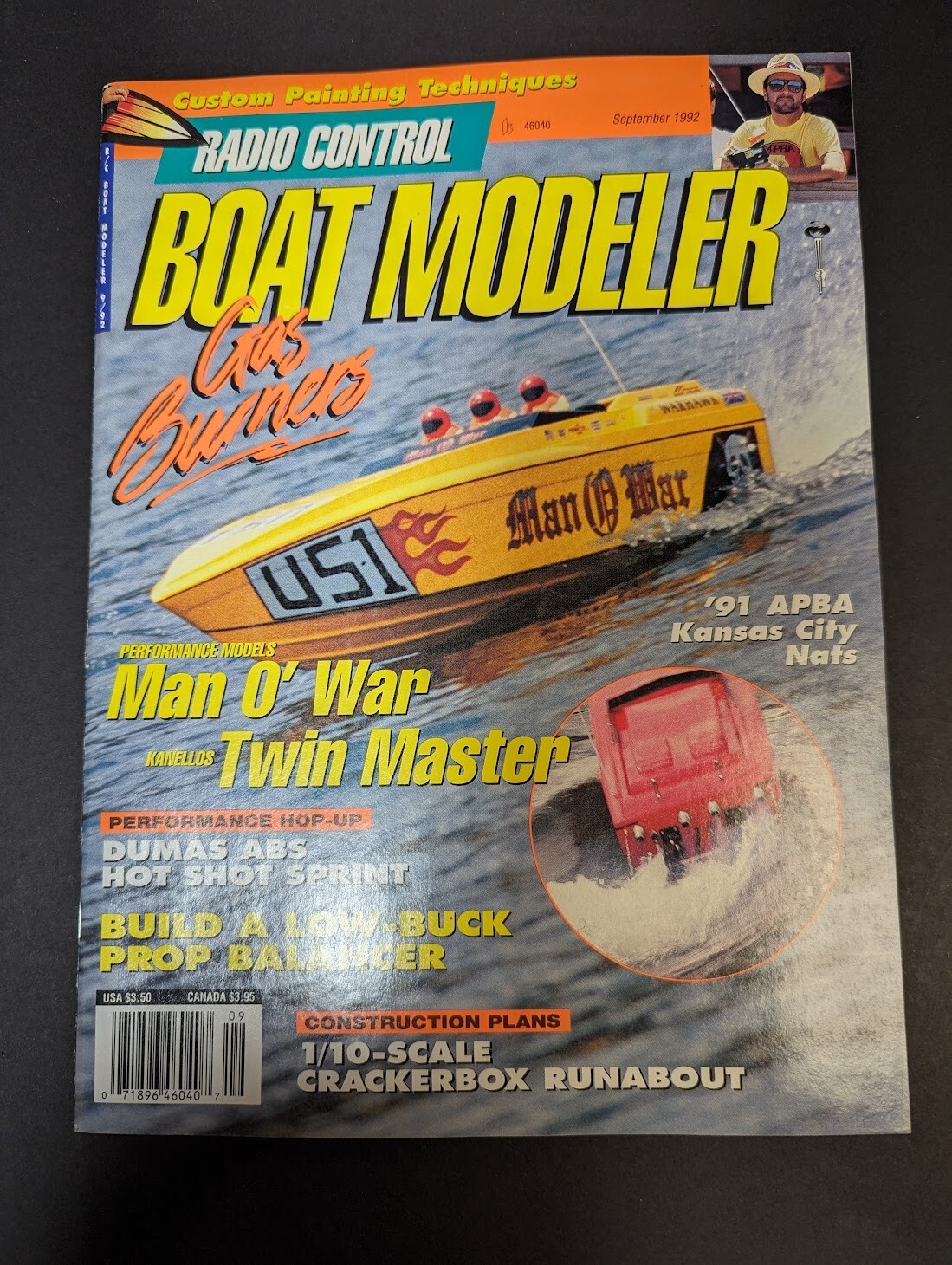 VINTAGE SEPT 1992 RADIO CONTROL BOAT MODELER MAGAZINE '91 APBA NTL'S