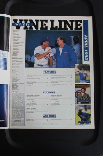 April 1992 Chicago Cubs Vine Line Magazin Ryne Sandburg - Bild 2 von 3