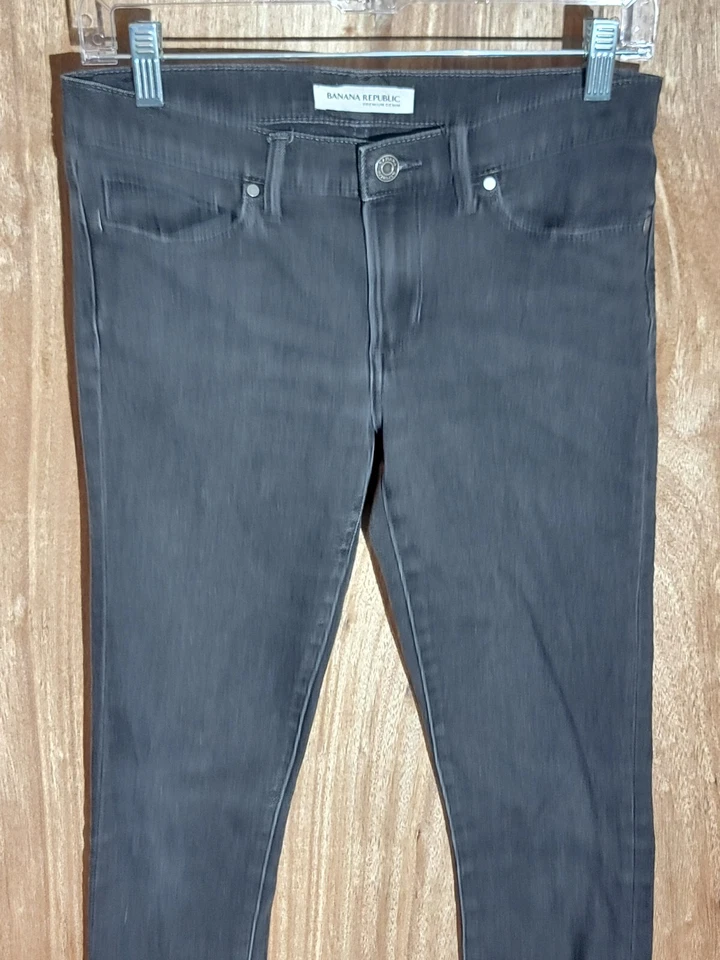 banana republic jeans womens size 27p skinny stretch low rise denim black - Image 4 of 4