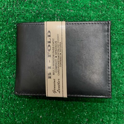 Men's Black Leather Wallet Cartera de Hombre Piel Negra