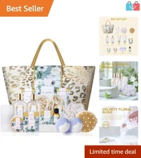 Complete 15-Piece Spa Basket with Relaxing Bath Products and Eco-Friendly Bag