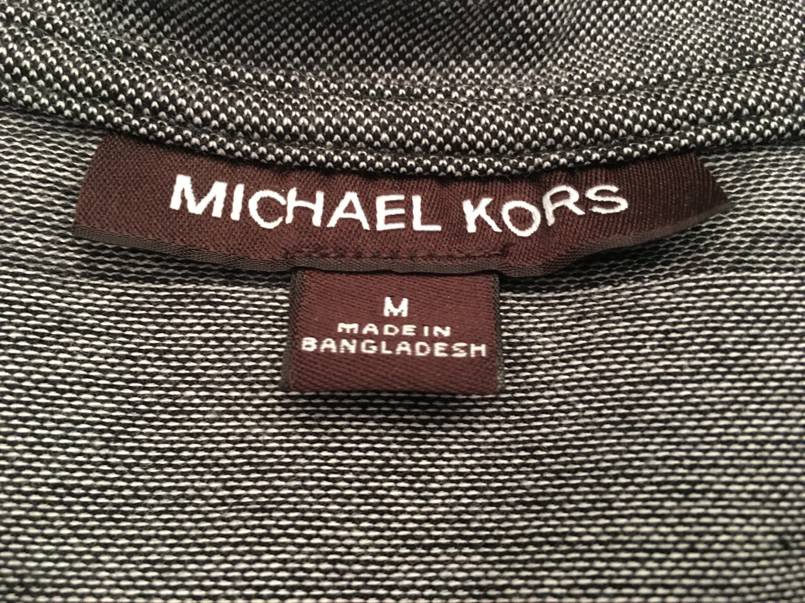 Michael Kors Men's Two-Tone Gray Striped V-Neck S/S Pullover Cotton Shirt Size M