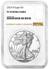 2024-W American Silver Eagle 1 Oz Proof NGC PF70 $1 Brown Label Coin - JR119