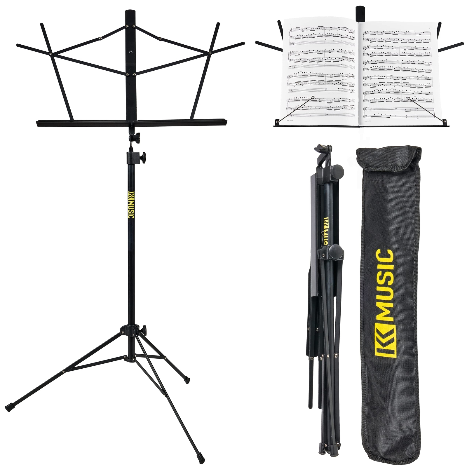 Portable Folding Sheet Music Stand with Adjustable Tripod for Musicians