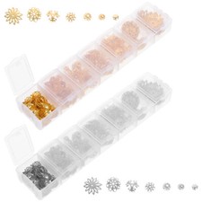 2 Boxes Metal Bead Caps Jewelry Making Beads Flower Alloy Floral Spacer