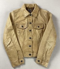 Vintage Gap Leather Trucker Jacket Biker Jacket Y2k Ladies’ Size S