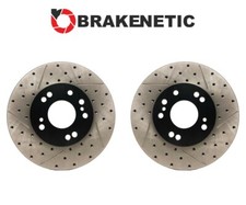 FRONT BRAKENETIC Premium Drill Slot Brake Rotors 30mm 300ZX Conversion 4/5LUG