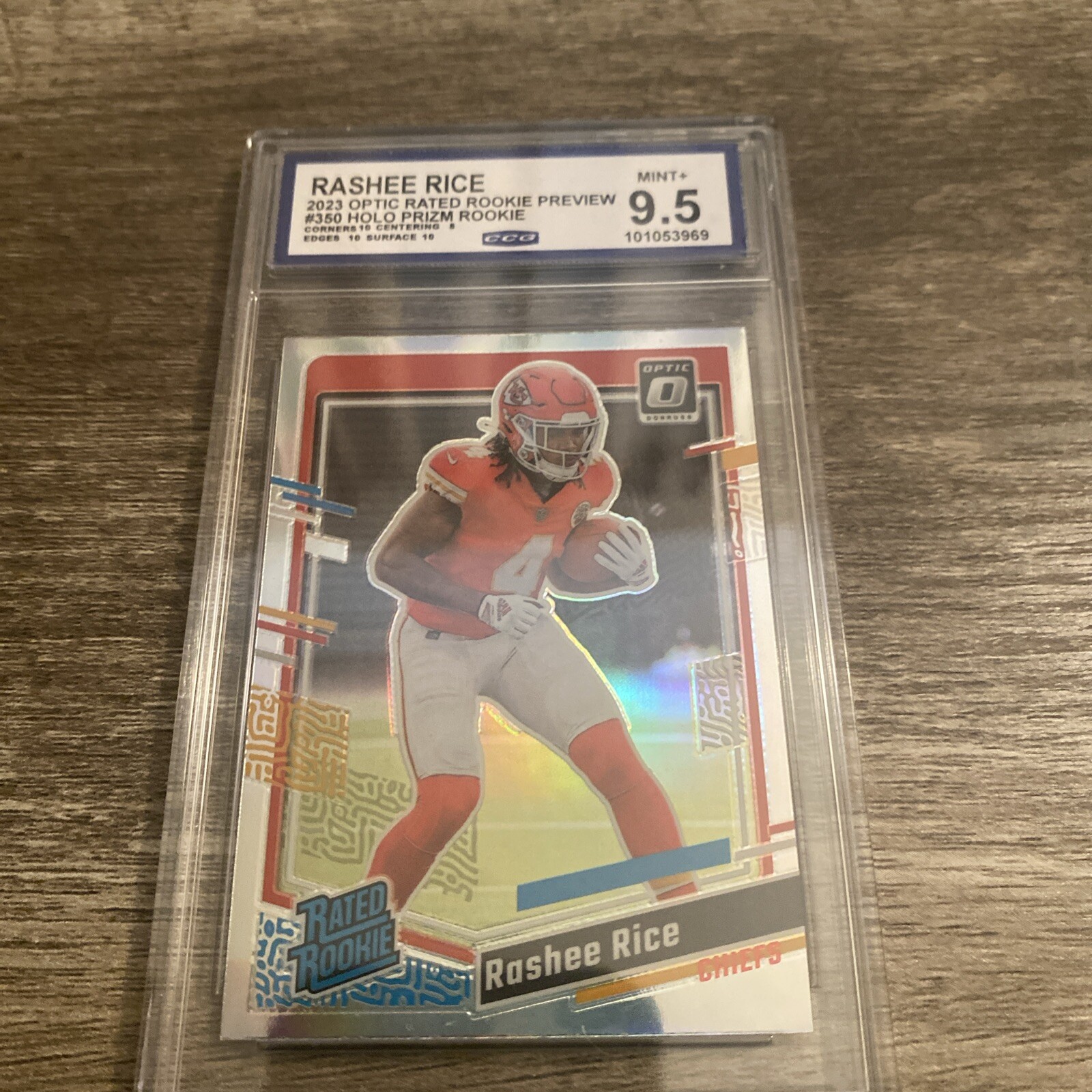2023 Panini Donruss - Rated Rookie Optic Preview Holo Prizm #350 Rashee Rice