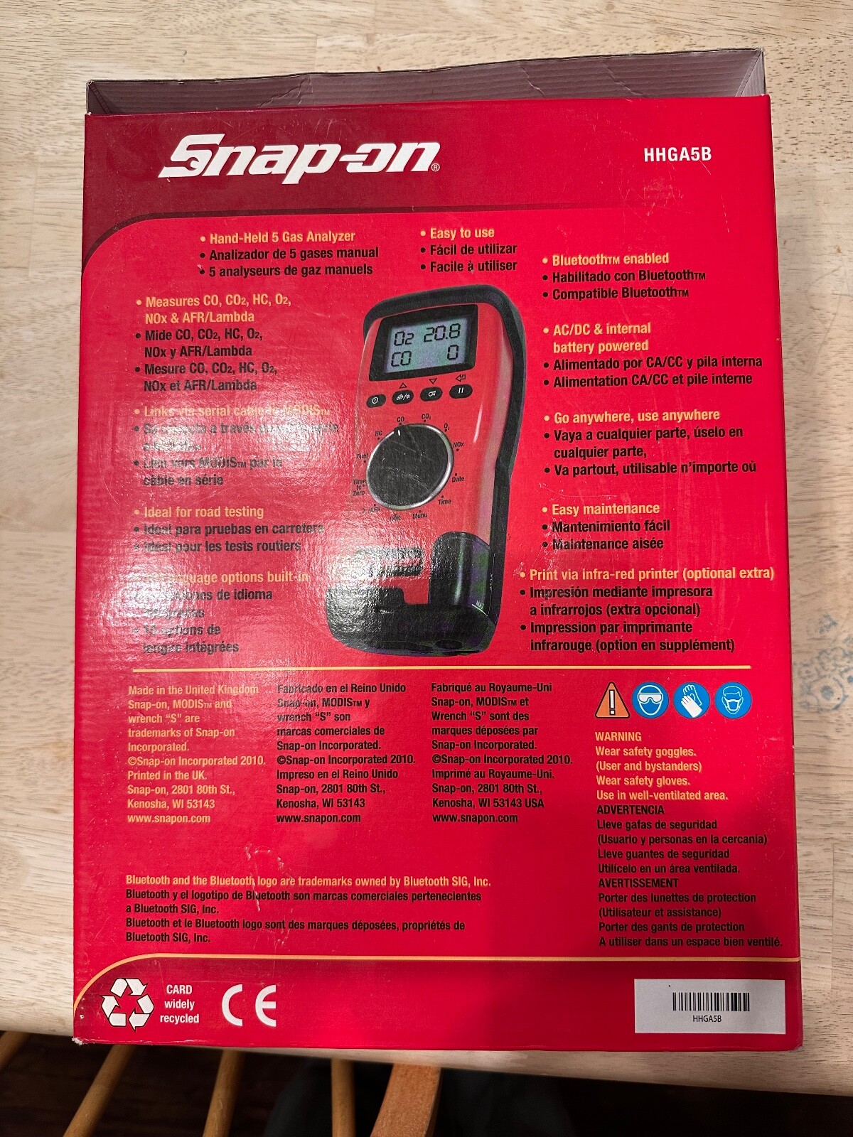SnapOn HandHeld 5 Gas Analyzer HHGA5B (Barely Used) eBay