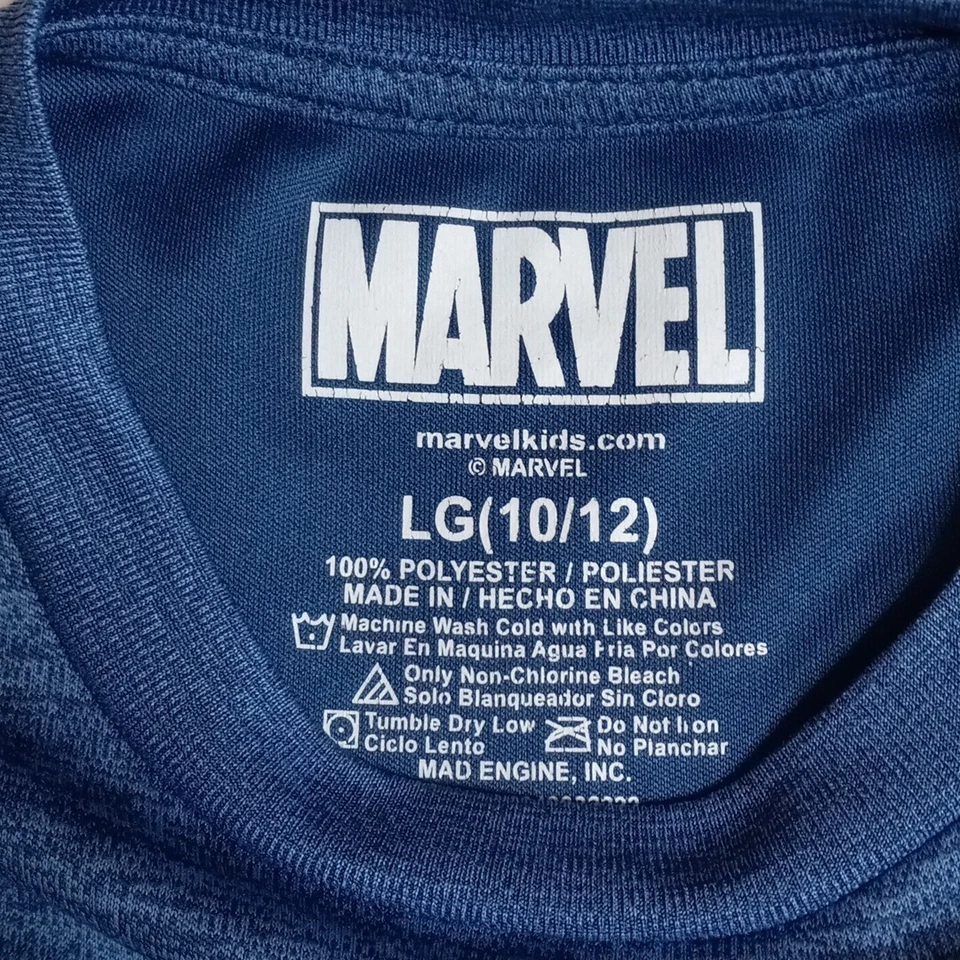 Marvel Captain America Superhero Boys T-shirt Size Large 10-12 Blue Polyester - Image 3 of 4