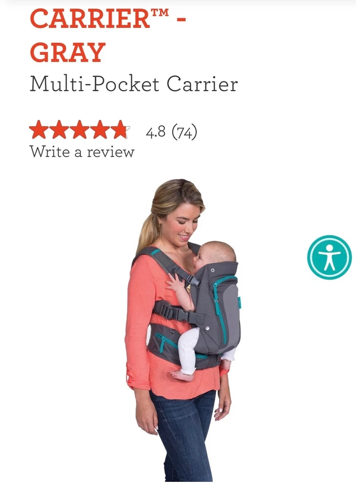 Mochila portaequipajes Infantino de mano con múltiples bolsillos para niños pequeños/bebé 8-40 libras Foto 2 de 3