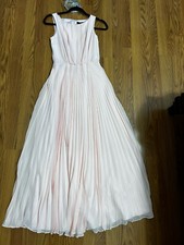 White House Black Market Pleated Maxi Dress With Belt. Light Pink Size 0, NWT
