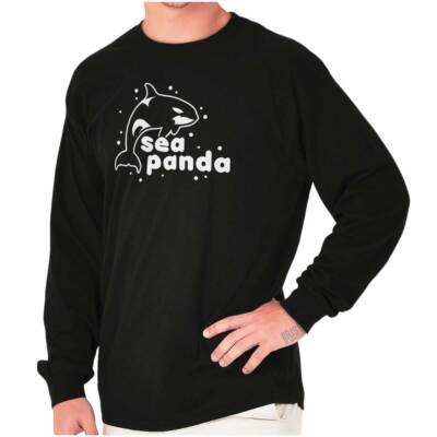 Funny Killer Whale Animal Joke Sea Panda Long Sleeve Tshirt for Men or Women