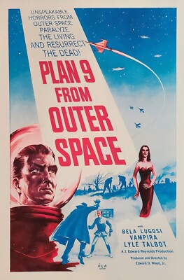 ''Plan 9 From Outer Space'' 1959 Vampira  24'' X 36''  Reproduction Poster